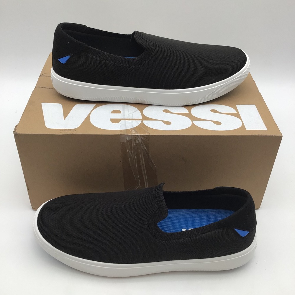 Vessi Boardwalk Slip-On Waterproof Sneakers Boulder Black Womens Size 9 NEW